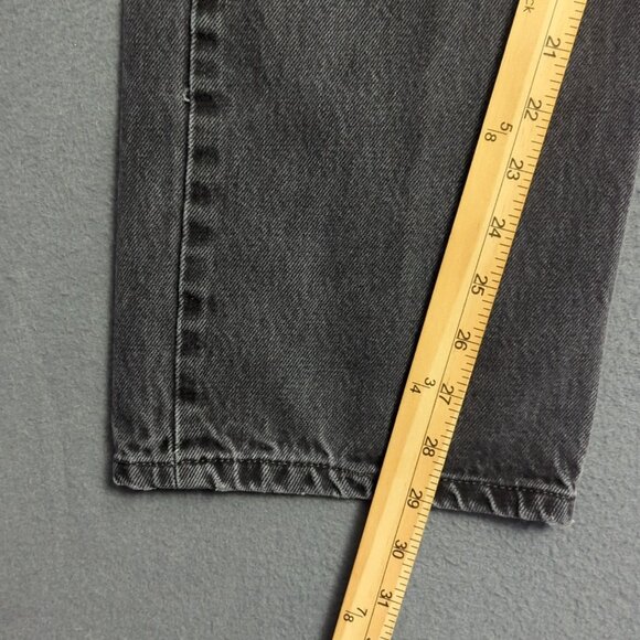 Levi's Jeans Mens 34x32 Fits 30x29 Black 501 Straight Button Fly Classic Fit Y2K - Picture 7 of 12